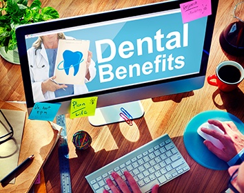Computer screen with “Dental Benefits” on display