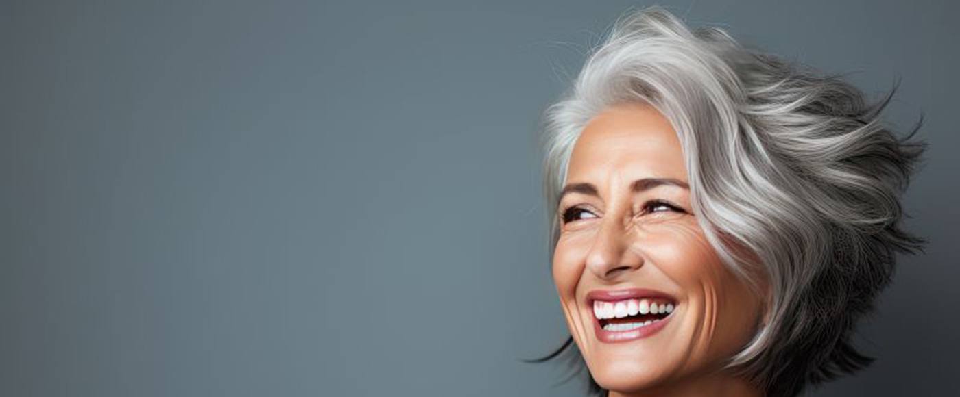 Portrait of smiling older woman with beautiful teeth